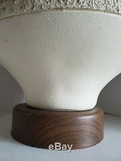 1 Vtg Mid Century Modern PLASTO plaster & wood Genie Table Lamp no shade 29