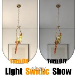 1-lamp Colored Parrot Pendant, 11 Inches, Tiffany Ceiling Pendant For Restaurant