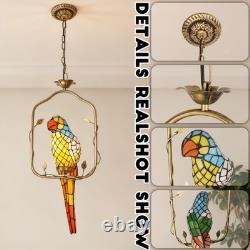 1-lamp Colored Parrot Pendant, 11 Inches, Tiffany Ceiling Pendant For Restaurant