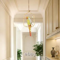 1-lamp Colored Parrot Pendant, 11 Inches, Tiffany Ceiling Pendant For Restaurant