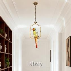 1-lamp Colored Parrot Pendant, 11 Inches, Tiffany Ceiling Pendant For Restaurant
