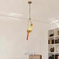 1-lamp Colored Parrot Pendant, 11 Inches, Tiffany Ceiling Pendant For Restaurant