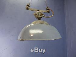 1 of 28 VINTAGE INDUSTRIAL 50s 60s FACTORY ENAMEL CEILING LAMPS ENAMEL LAMPSHADE