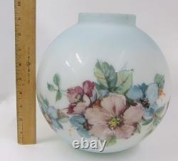 10 Antique Hand Painted Floral Roses Gone with the Wind Milk Glass Lamp Shade