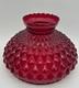 10 Fenton Red Glass Diamond Quilted Lamp Shade Rare Cadmium Glow