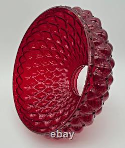 10 Fenton Red Glass Diamond Quilted Lamp Shade Rare Cadmium Glow