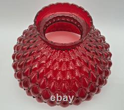 10 Fenton Red Glass Diamond Quilted Lamp Shade Rare Cadmium Glow 10 Fenton Red Glass Diamond Quilted Lamp Shade Rare Cadmium Glow
