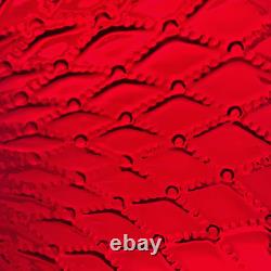 10 Fenton Red Glass Diamond Quilted Lamp Shade Rare Cadmium Glow