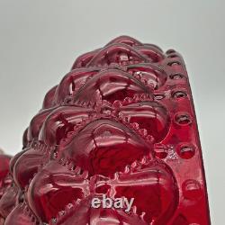 10 Fenton Red Glass Diamond Quilted Lamp Shade Rare Cadmium Glow