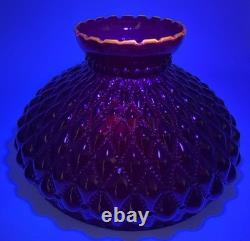 10 Fenton Red Glass Diamond Quilted Lamp Shade Rare Cadmium Glow