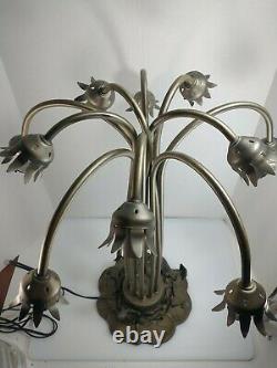 10 arm Vintage Tiffany style Goose neck Lily/tulip shade Table Lamp