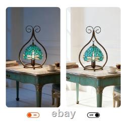 11''Single Head Creative Glass Lamp, Blue Dragonfly Table Lamp, Tiffany New Lamp