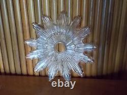 12 Clear GLASS SHADE Starburst / Sunburst / Ice Crystals, 2 1/4 fitter VINTAGE