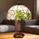12'tiffany Colored Glass Bedroom Lighting Fixture, Single Head Flower Table Lamp