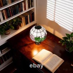 12'Tiffany Colored Glass Bedroom Lighting Fixture, Single Head Flower Table Lamp
