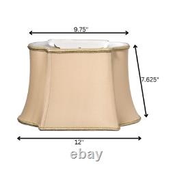 12 Vintage Gold Premium Oblong Shantung Lampshade
