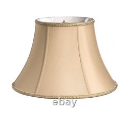 12 Vintage Gold Slanted Bell Shantung Lampshade