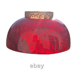 14 Antique Thumbprint Ruby Glass Lamp Shade for Victorian Hanging Lamp