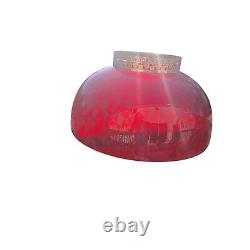 14 Antique Thumbprint Ruby Glass Lamp Shade for Victorian Hanging Lamp