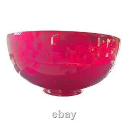 14 Antique Thumbprint Ruby Glass Lamp Shade for Victorian Hanging Lamp