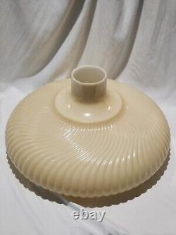 14 Antique Vintage Ribbed Swirl Nu-Gold Torchiere Lamp Shade Custard Glass