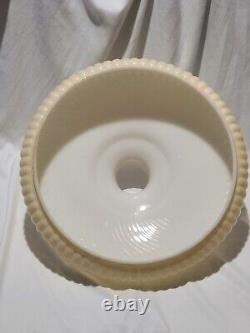 14 Antique Vintage Ribbed Swirl Nu-Gold Torchiere Lamp Shade Custard Glass