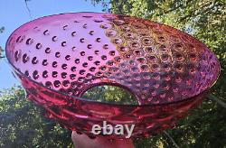 14 Lamp Shade Cranberry Hobnail Glass Kerosene Oil Hanging Bullseye Vtg Antique