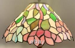 14 Stained Glass Vintage Pink/Blue/Lilac Spring Flower Table Lamp Shade