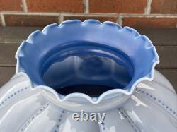 14 Vtg Turquoise Blue Glass Lamp Shade Dome for Hanging Oil Library Victorian