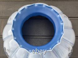 14 Vtg Turquoise Blue Glass Lamp Shade Dome for Hanging Oil Library Victorian