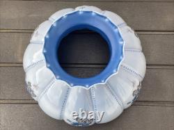 14 Vtg Turquoise Blue Glass Lamp Shade Dome for Hanging Oil Library Victorian