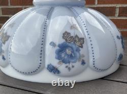 14 Vtg Turquoise Blue Glass Lamp Shade Dome for Hanging Oil Library Victorian