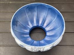 14 Vtg Turquoise Blue Glass Lamp Shade Dome for Hanging Oil Library Victorian