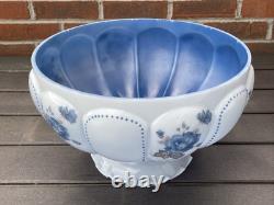 14 Vtg Turquoise Blue Glass Lamp Shade Dome for Hanging Oil Library Victorian