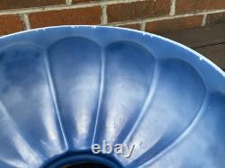 14 Vtg Turquoise Blue Glass Lamp Shade Dome for Hanging Oil Library Victorian