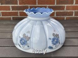 14 Vtg Turquoise Blue Glass Lamp Shade Dome for Hanging Oil Library Victorian