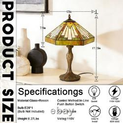 15 In Single Head Retro Book Table Lamp, Polygonal Tiffany Desk Lamp, New Light