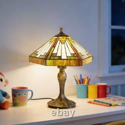 15 In Single Head Retro Book Table Lamp, Polygonal Tiffany Desk Lamp, New Light