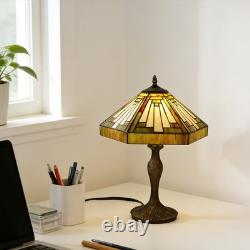 15 In Single Head Retro Book Table Lamp, Polygonal Tiffany Desk Lamp, New Light