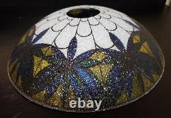 15 Stained Glass Floral Design Torchiere Floor Lamp Shade by Geringer NOS
