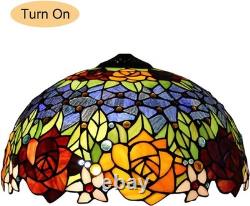 16 Inch Tiffany Style Stained Glass Lamp Shade Replacement Vintage Rose Lampshad 16 Inch Tiffany Style Stained Glass Lamp Shade Replacement Vintage Rose Lampshad
