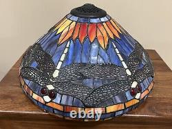 16 Rare Vintage Tiffany Style Stained Glass Dragonfly Lamp Shade Unknown Artist