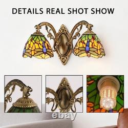 16''Retro Lighting, Double Headed Orange Dragonfly Wall Light, Mirror Headlights