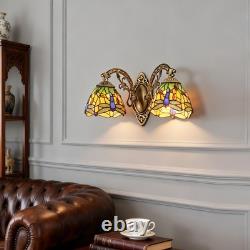 16''Retro Lighting, Double Headed Orange Dragonfly Wall Light, Mirror Headlights