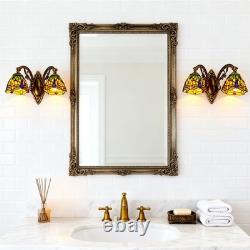 16''Retro Lighting, Double Headed Orange Dragonfly Wall Light, Mirror Headlights