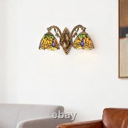 16''Retro Lighting, Double Headed Orange Dragonfly Wall Light, Mirror Headlights