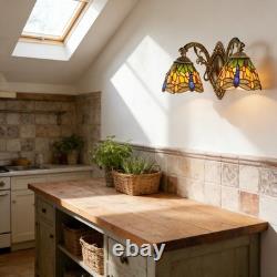 16''Retro Lighting, Double Headed Orange Dragonfly Wall Light, Mirror Headlights
