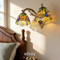 16''Retro Lighting, Double Headed Orange Dragonfly Wall Light, Mirror Headlights