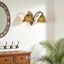 16''Retro Lighting, Double Headed Orange Dragonfly Wall Light, Mirror Headlights