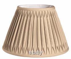 16 Vintage Gold Slanted Bell Smocked Shantung Lampshade